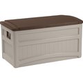 Suncast Deck Box, 46 in W, 22 in D, 23 in H, Resin, Light Taupe DB8000B